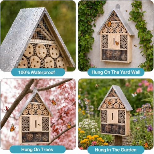 Wooden Mason Insect Bee Butterfly House (500 Gram)