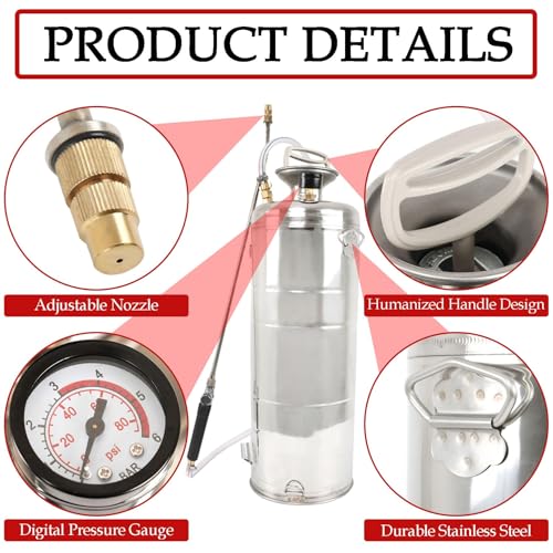 Hand Pump Sprayer Stainless Steel Sprayer for Indoor and Outdoor