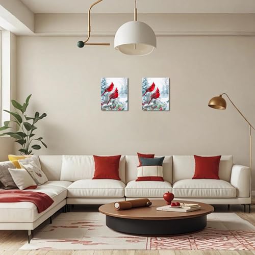 Cardinal Wall Art (12"L x 15"W / Bird Canvas Wall Art)