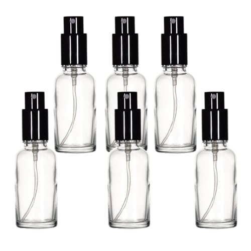 Clear Glass Spray Bottles 1oz (6 Count)