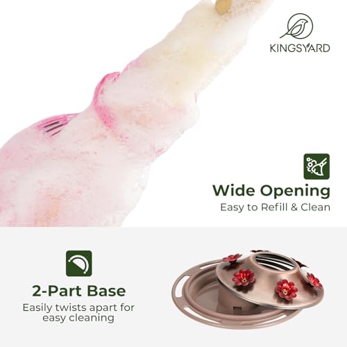 24 Oz Glass Hummingbird Feeder for Outdoors