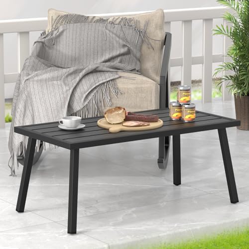 Small Metal Outdoor Coffee Side Table for Outside Patio