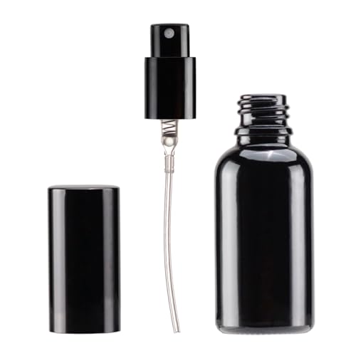 Black Glass Spray Bottles 1oz (6 Count)