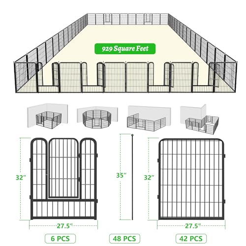 Garden Fence with Gate Metal Fencing Outdoor for Yard