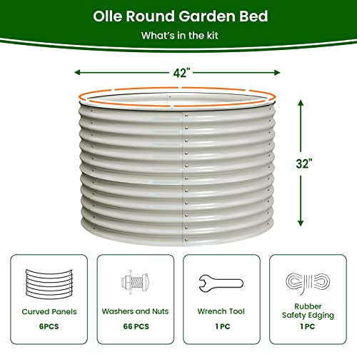 32" Tall Raised Beds for Gardening Galvanized Raised Garden Beds Round Garden Bed Metal Flower Bed Outdoor
