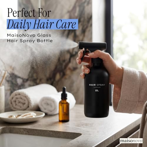 Black Glass Spray Bottle for Hair (2 Count)