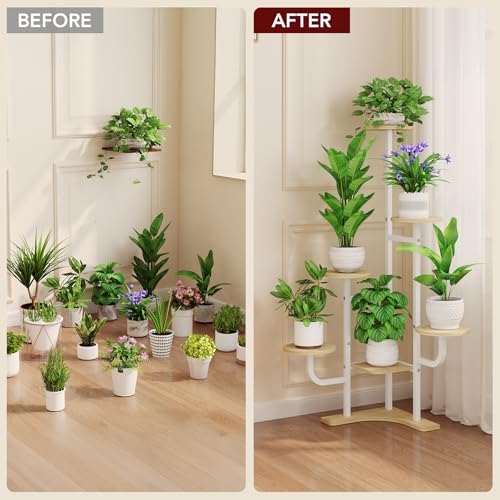 Corner Plant Stand with Grow Light