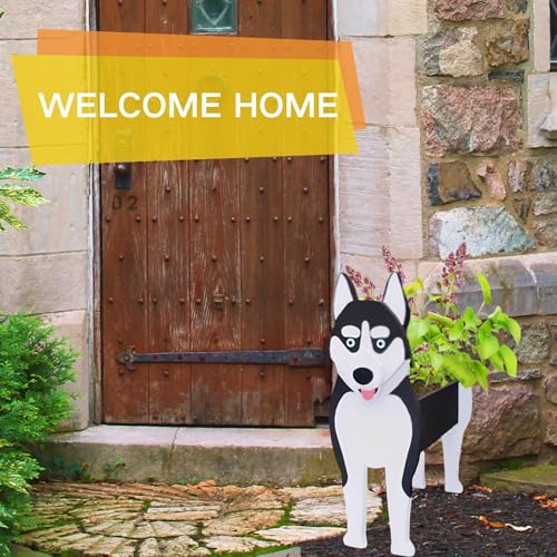 Siberian Husky Dog Planter Pots