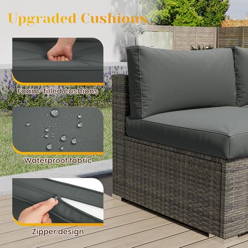 5 Piece Outdoor Patio Sectional Furniture Set