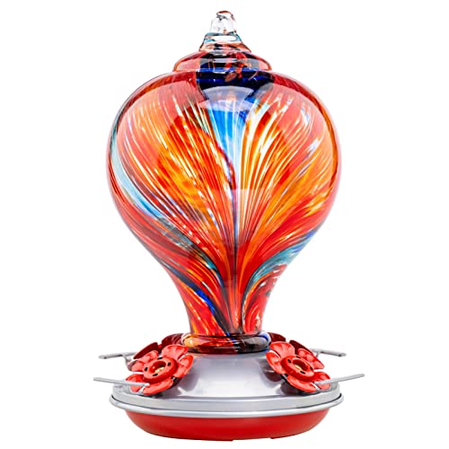Hummingbird Feeders Blown Glass Hummingbird Feeder