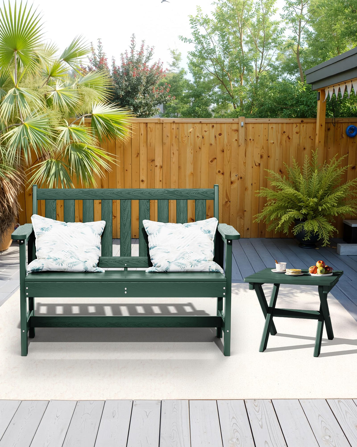Small Folding Outdoor Side Table Set of 4 (Green / Foldable 4-pack)