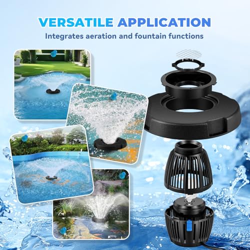 Pond Fountain Aerator 5000GPH Floating Fountain Pump for Large Pond
