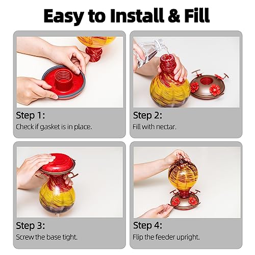 Gifts for Women Hummingbird Feeders (Wavy Mauve)
