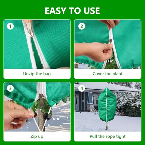 4 Pack 71"x48" Plant Covers with Zipper and Drawstring (4 Pack 71"x48")