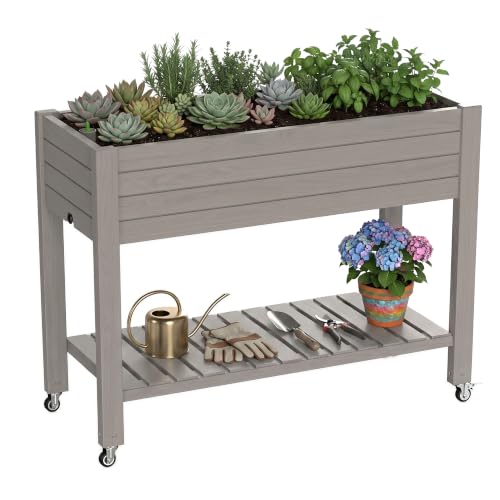 Elevated Resin Raised Garden Bed (Medium Grey / 43.31*17.72*33.66)