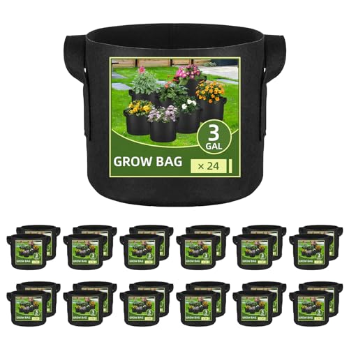 24 Pack 3 Gallon Grow Bags