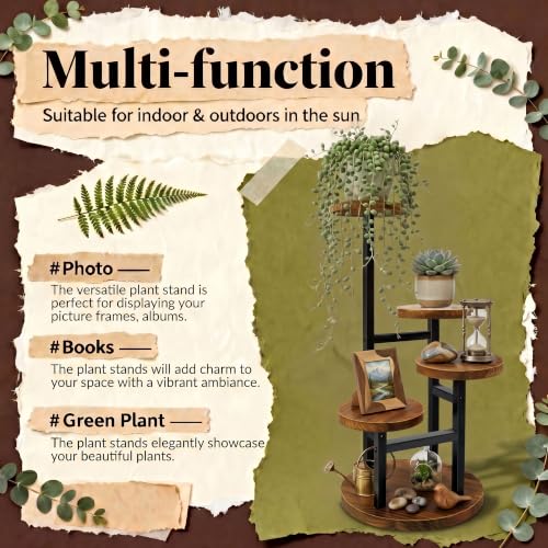4 Tier Plant Stand Indoor (4 Tier-Brown)