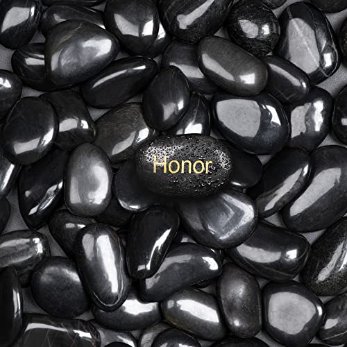 11lbs Polished Black River Rocks