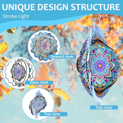 Wind Spinner Mandala Colorful Lily (009-9bule Mandala Colorful Lily)