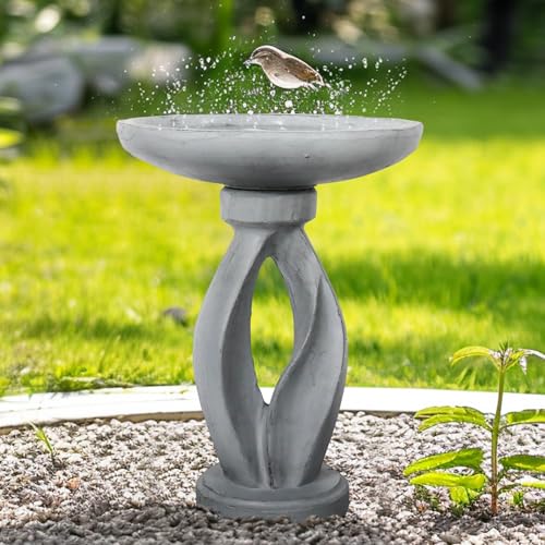 21.8 Inch Heigh Modern Concrete Bird Bath
