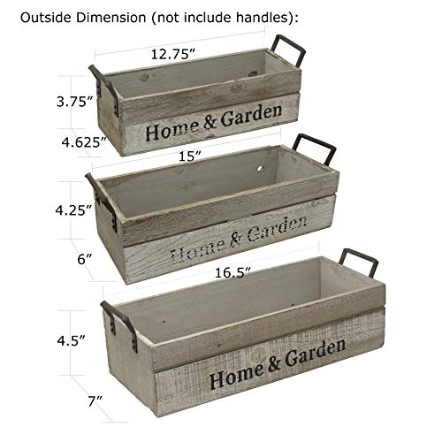 HD88341 3 PC set Wooden Boxes Planter Trough for flower pots (3 Count)