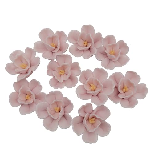 10PCS 3D Ceramics Flower Mosaic Tiles (3D Flower - Pink)