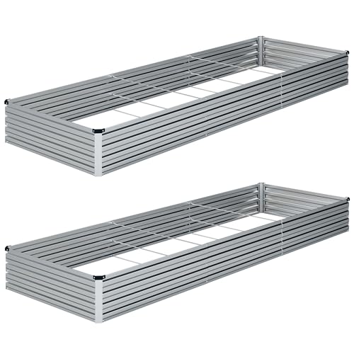 2PCS 10x3x1ft Galvanized Raised Garden Bed Kit (2 Count)