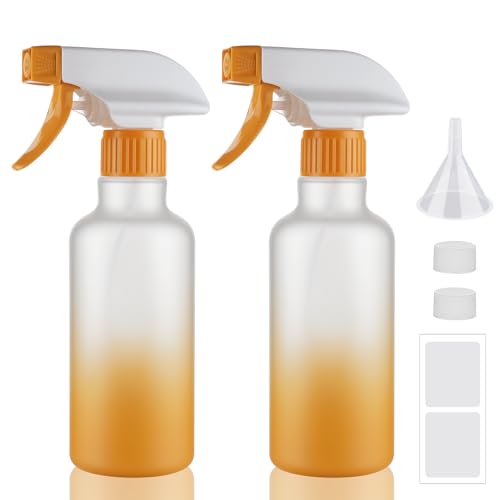 12oz 350ml Plastic Spray Bottles 2 Pack (Yellow)