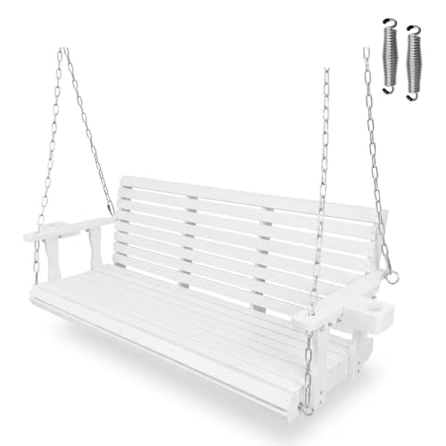Wooden Porch Swing (Pure White / 5.5 FT Extra Large)