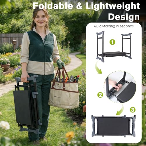 Garden Kneeler and Seat with Umbrella