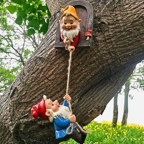 Gnome Garden Decoration Climbing Tree Decor Outdoor