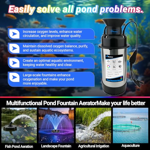 Pond Fountain Aerator with Lights