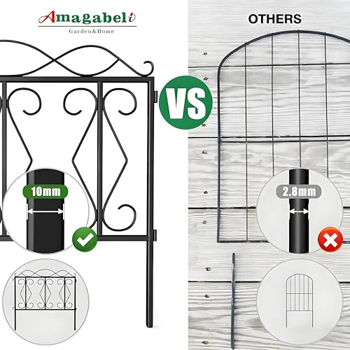AMAGABELI 5 Panels 24in (Black Curved Hook / 24in(H) x 10ft(L))