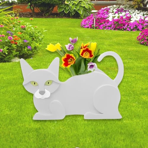 White Cat Planter Pots