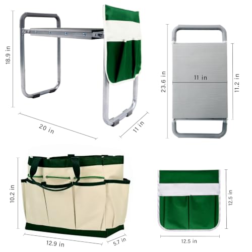 Foldable Garden Kneeler Seat with 11'' Wider Pad Kneeling and Seat
