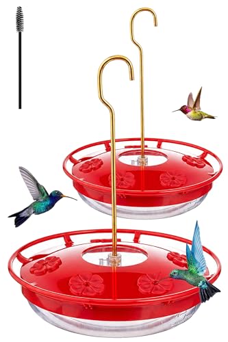 Saucer Hummingbird Feeders for Outdoors Hanging (2 Count)