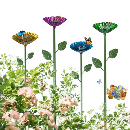 Bee Watering Station for Garden with 20 Marbles