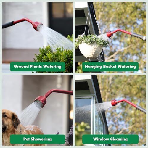 24 Inches Long Watering Wand for Garden Hose (Red)