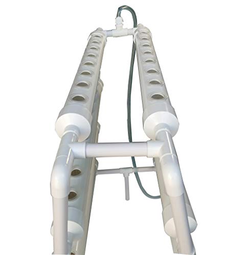Hydroponic 70 Sites Grow Kit Grow System for Leafy Vegetables with 110V Pump Ladder（8 Pipes 4 Layers 2 Rows）