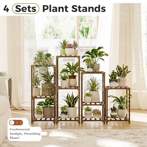 Plant Stands Indoor 4 Sets Plant Shelves Outdoor (4 Count)