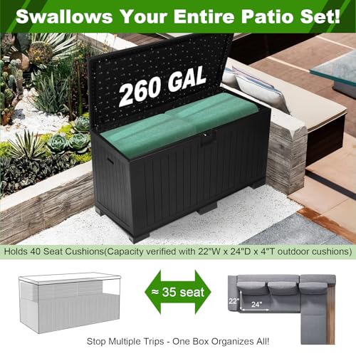 260 Gallon Outdoor Storage Box Waterproof (260 Gal)