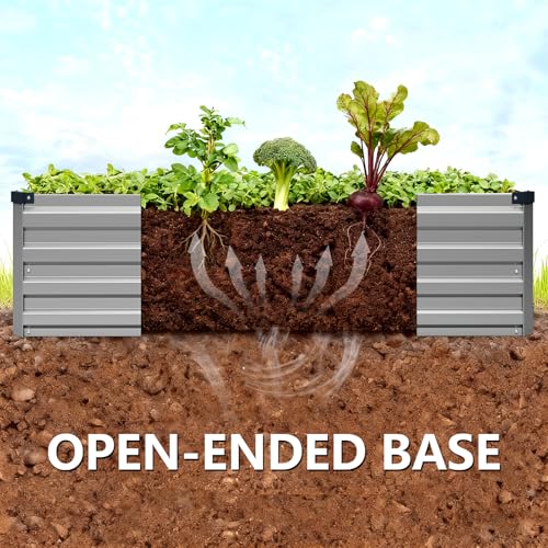 2PCS 8x4x1ft Galvanized Raised Garden Beds Kit (2 Count)