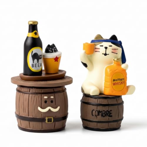 Funny Mini Cat Drinking Figurines Set (Barrel Set)