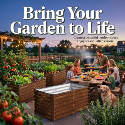 Galvanized Raised Garden Bed 6x3x1FT Outdoor Large Metal Planter Box Steel Kit for Planting Vegetables
