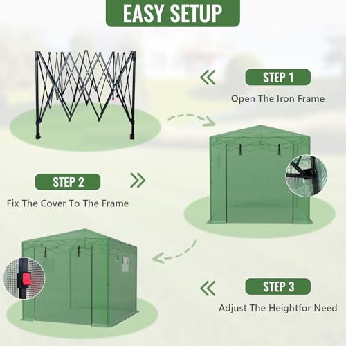 8X12 FT Pop Up Greenhouse (8X12 FT)