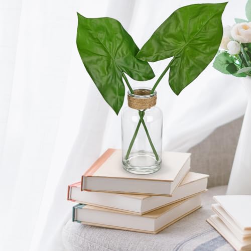 Fake Plants Faux Greenery Stems in Glass Vase with Faux Water (2 Count)