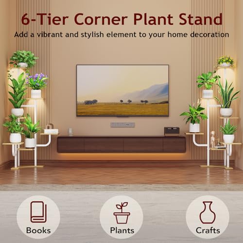 Corner Plant Stand with Grow Light