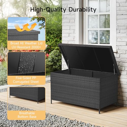 158 Gallon XL Wicker Deck Box