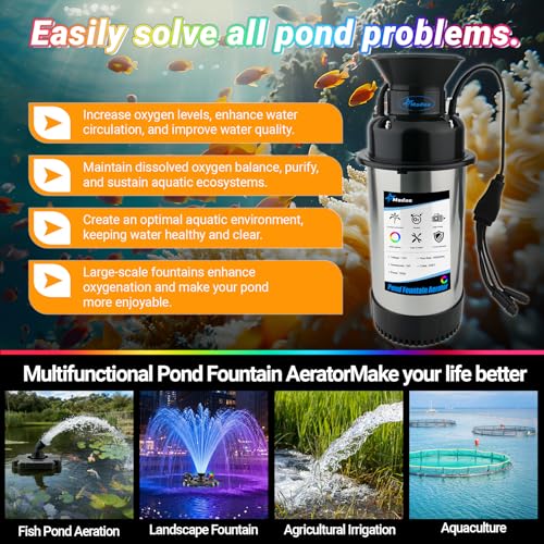 Pond Fountain Aerator with Lights