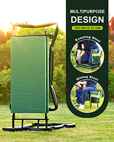Garden Bench for Kneeling and Sitting Foldable Garden Kneeler and Seat Heavy Duty